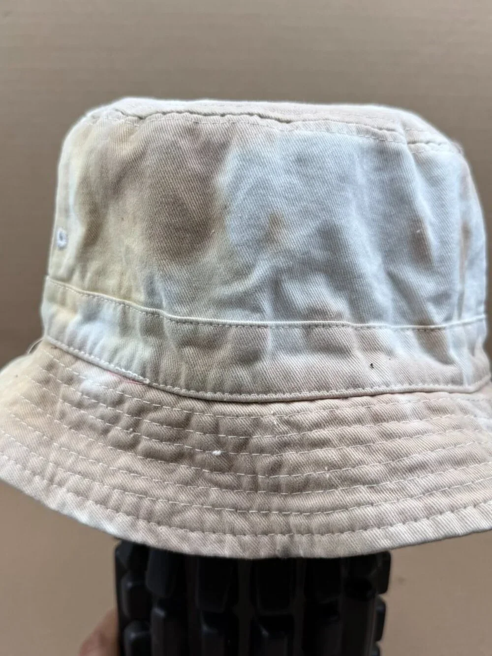 Cotton:On Bucket Hat One Size Tie Dye Tan Cream Recycled Plastic Needs Cleaning